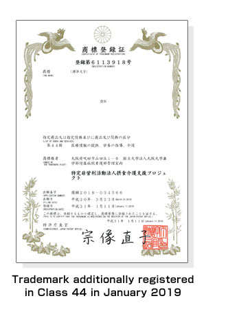 Trademark additionally registered in Class 44 in January 2019
